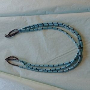 Turquoise and heshi bead necklace